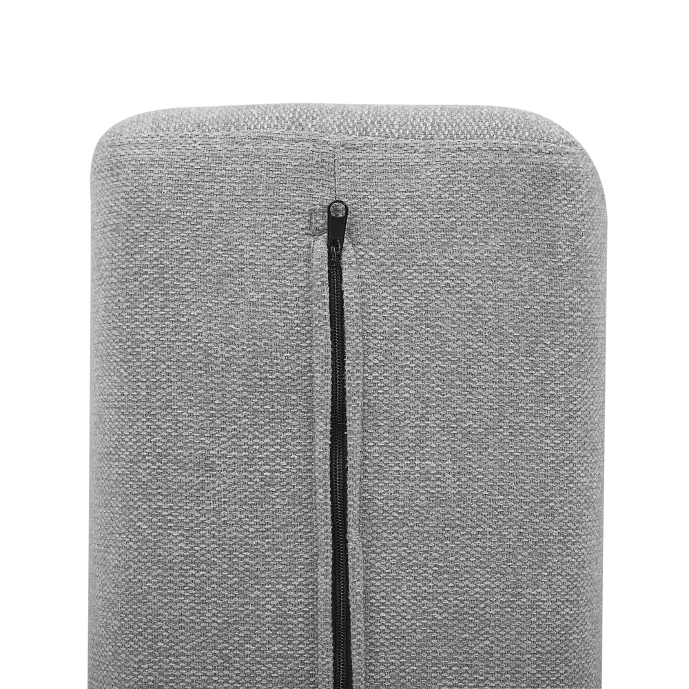 Sedile 1 posto con gambe in legno massello di poliestere grigio Sedile trapuntato Fodera per cuscino rimovibile