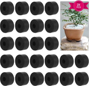 Piantine per piedi in silicone nero - 24 pezzi - raccordi in gomma nera - forma rotonda