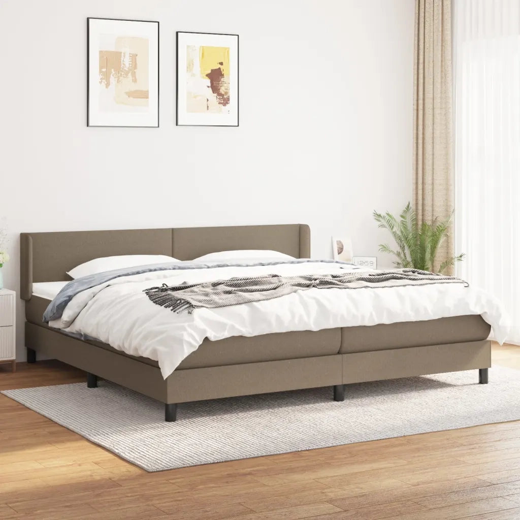 Giroletto a Molle con Materasso Tortora 200x200 cm in Tessuto 3129581