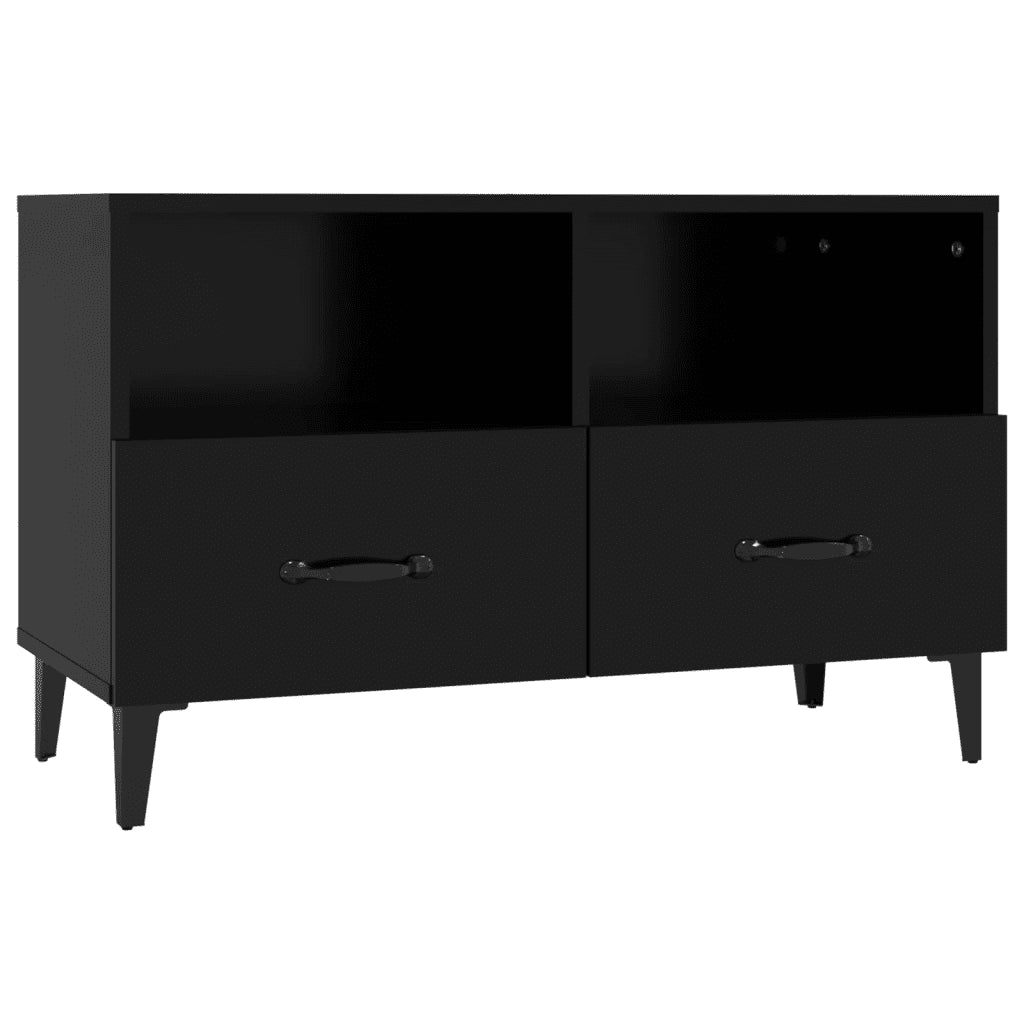 Mobile Porta TV Nero 80x36x50 cm in Legno Multistrato 812592