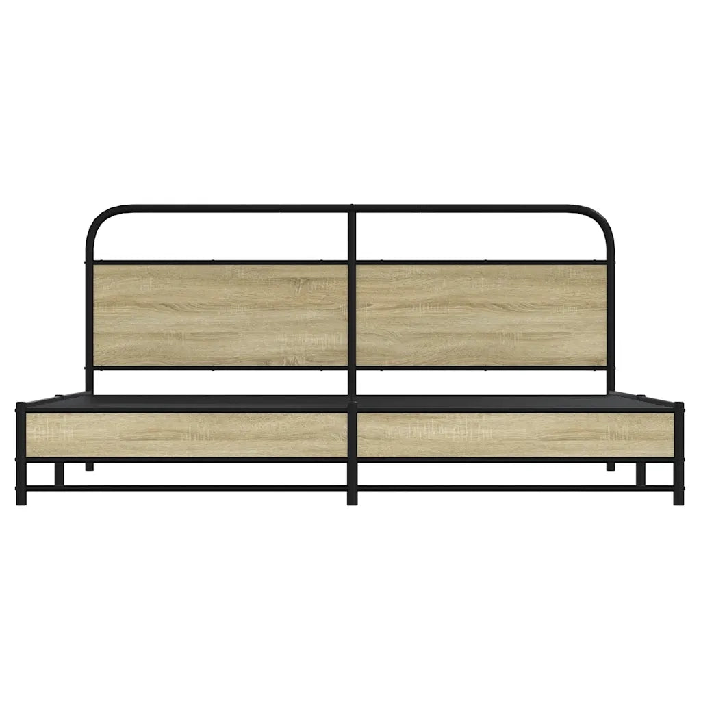 Giroletto senza Materasso in Metallo-Struttura Letto Rovere Sonoma 200x200 cm 864087