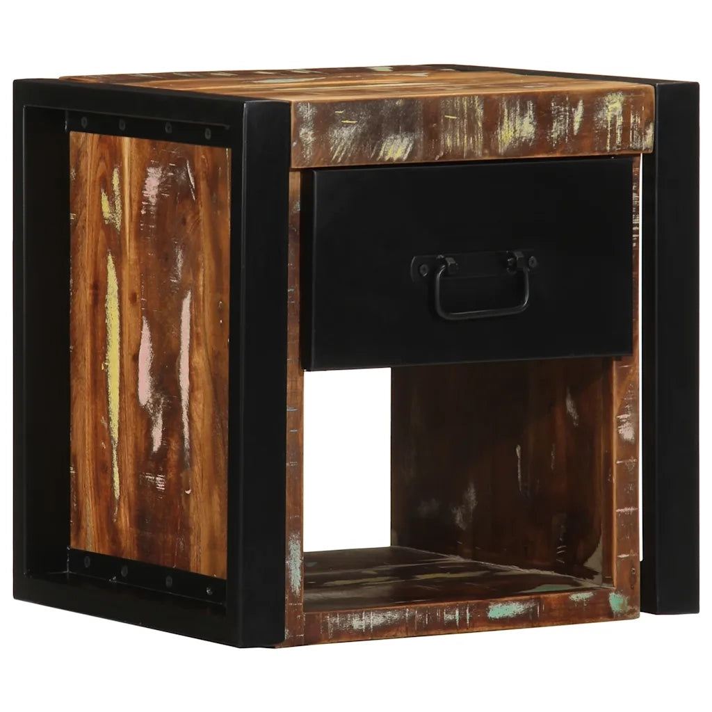Comodino Multicolore 40x35x40 cm in Legno Massello Recupero 4015950