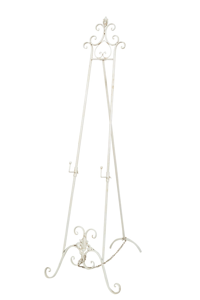Biscottini Portaquadro in ferro battuto finitura bianca anticata L53xPR96xH150 cm Elegante