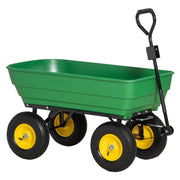 EasyComfort Carrello da Giardino 125L in Acciaio e PP con Vasca ribaltabile e Maniglia, 118x58x102 cm, Verde