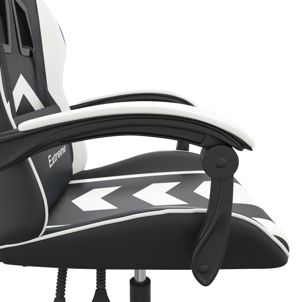 Sedia da Gaming Girevole Nero e Bianco in Similpelle 349596
