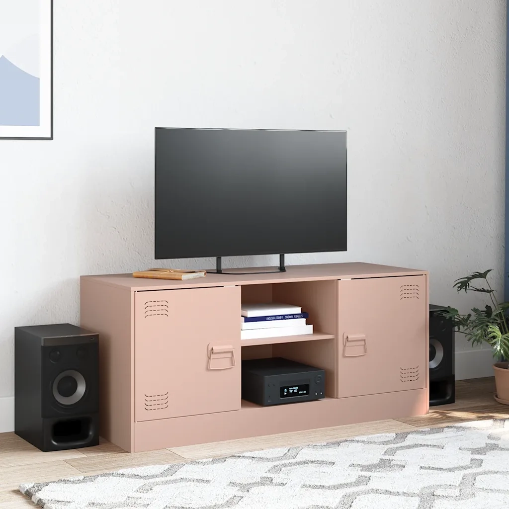 Mobile Porta TV-Mobile per TV-Credenza TV Rosa 99x39x44 cm in Acciaio 335436
