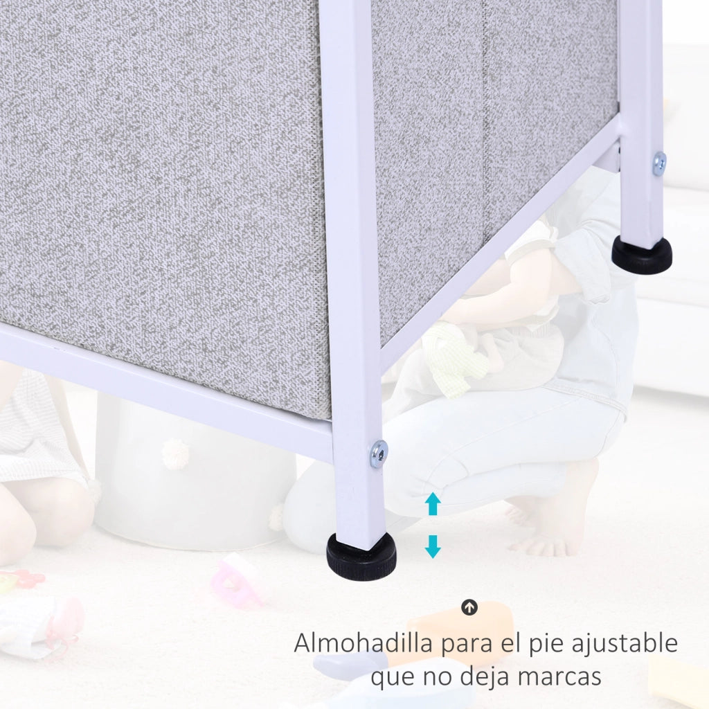 Cassettiera Tessuto 5 Cassetti ¨C Zephmum ¨C Grigio 100x30x54 cm