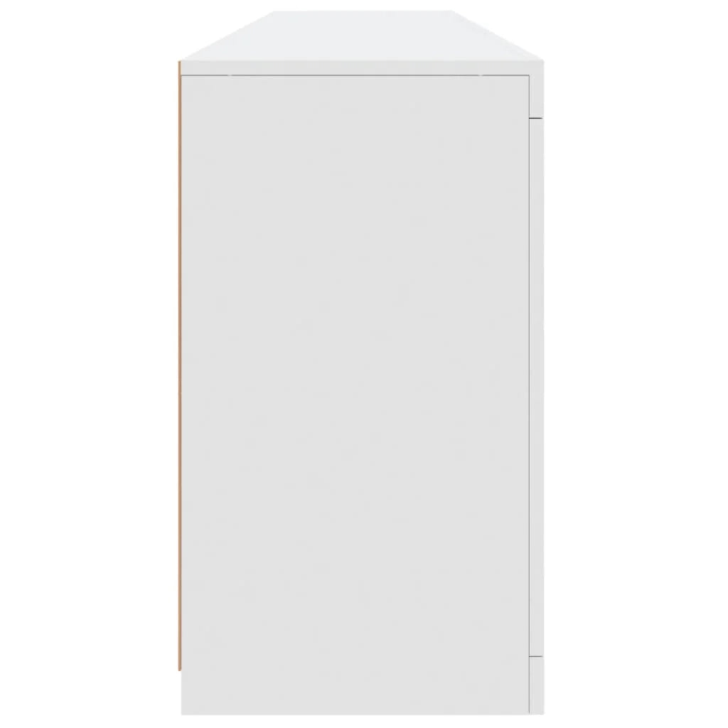 Buffet credenza cassettiera armadio mobile contenitore organizer per cucina soggiorno salotto con luci LED 181,5 x 37 x 67 cm bianco 02_0029840