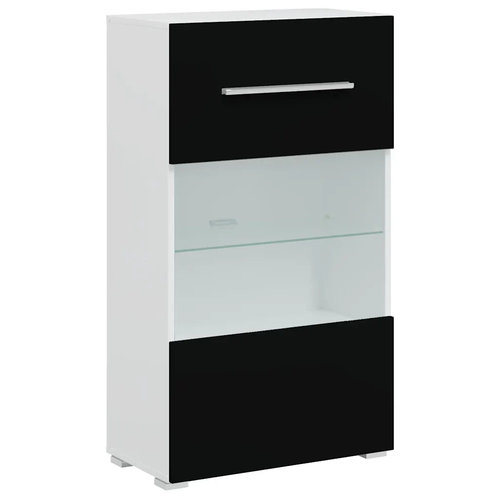 Mobili con Vetrina Parete Unità TV 5 pz con Luci LED Nero 243864