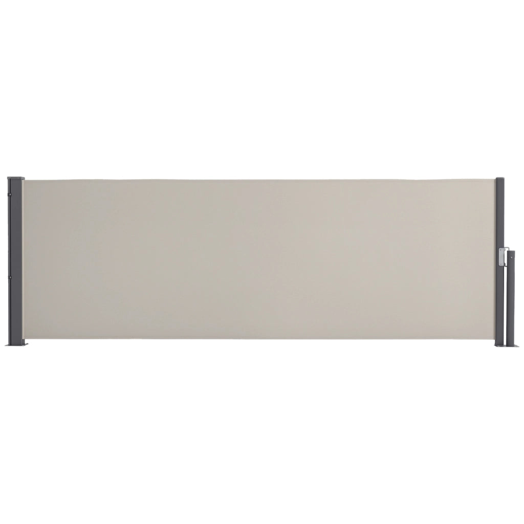 Paravento retrattile 3x1 m ¨C zephmum ¨C grigio, alluminio, poliestere 180 g/m2