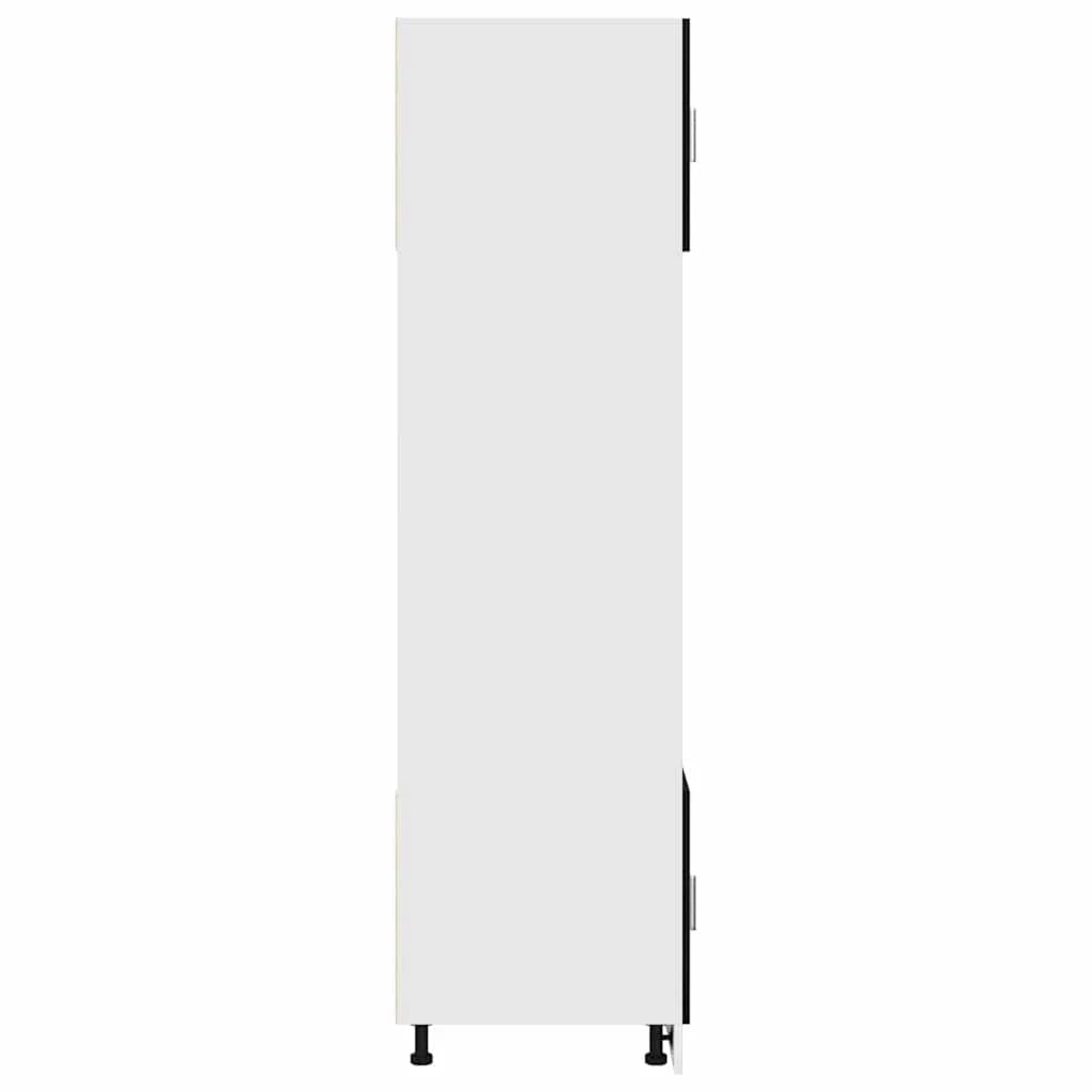 Mobile da cucina moderno da parete con ampio spazio di stoccaggio 60 x 57 x 207 cm legno ingegnerizzato nero 02_0055923