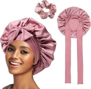 Satin Capelli - Cappello a Doppia Faccia in Seta - Fascia Elastica per Signorine e Ragazze - 1 Pezzo (Rosso)