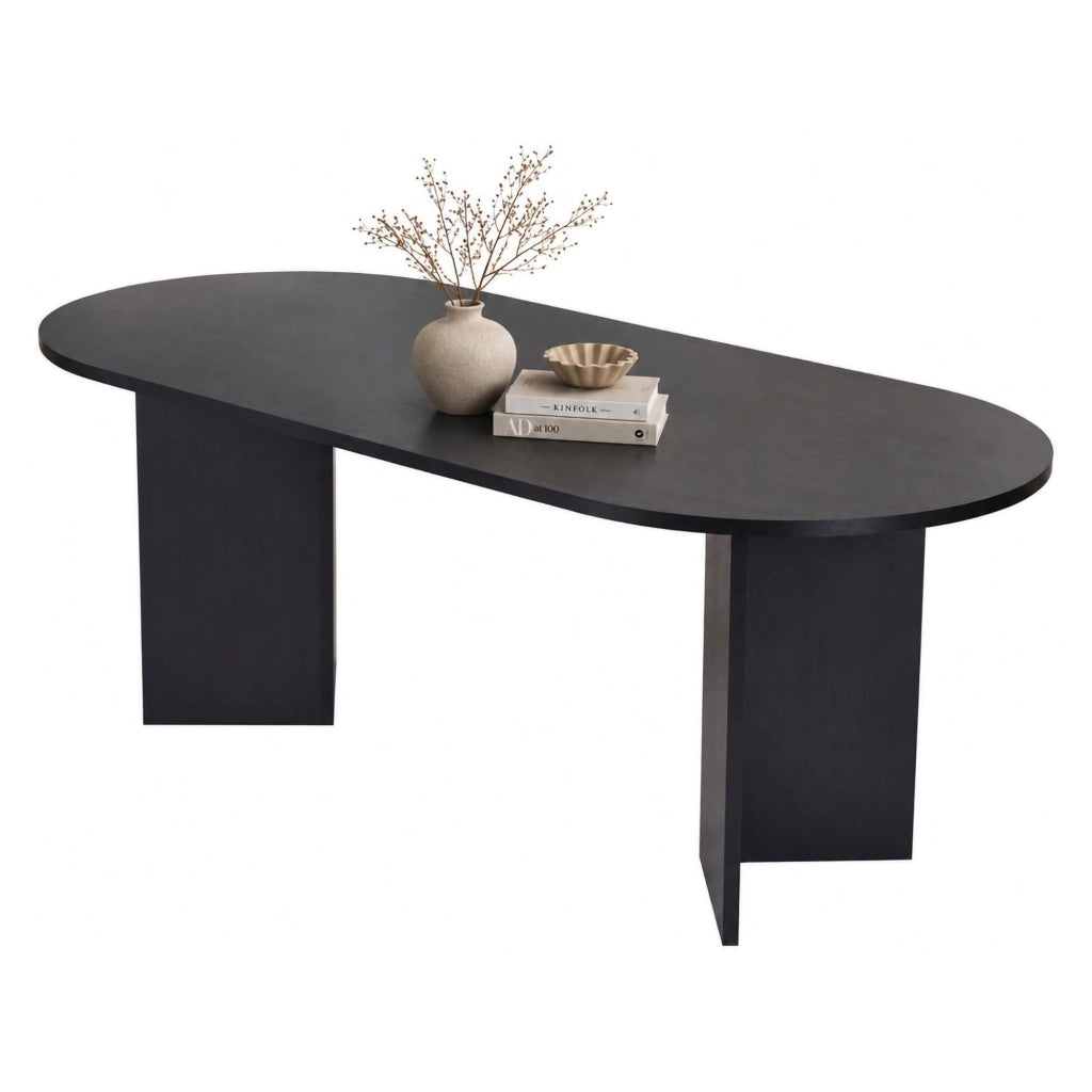 Nofalota, Tavolo Fisso 6 Posti, 200x90x75h cm Nero Frassinato