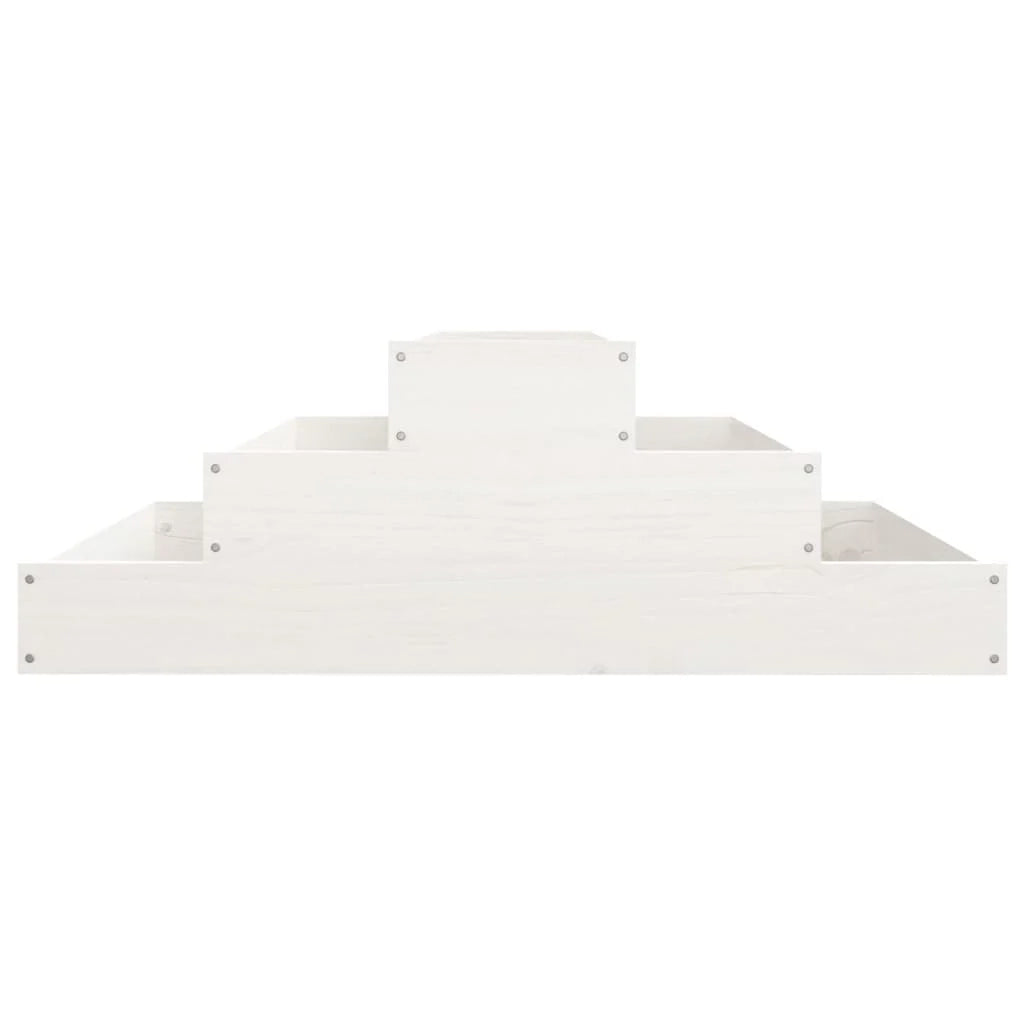 Fioriera rialzata per piante e fiori terrazza/giardino 80 x 80 x 27 cm legno massello di pino bianco 02_0037900