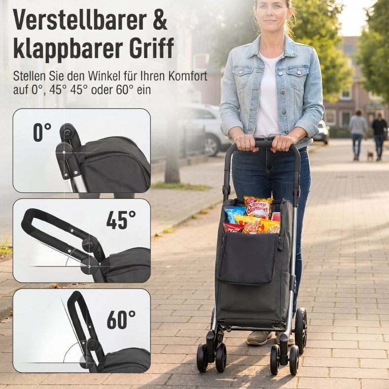 CARRELLO SPESA 3 in 1 46 L con vano termico, pieghevole, grigio scuro
