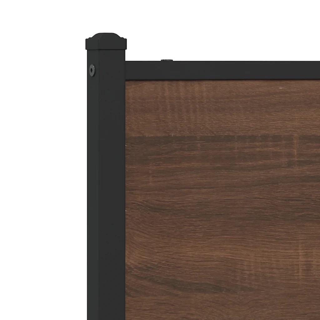 vidaXL Giroletto senza Materaso in Metallo Rovere Marrone 180x200 cm