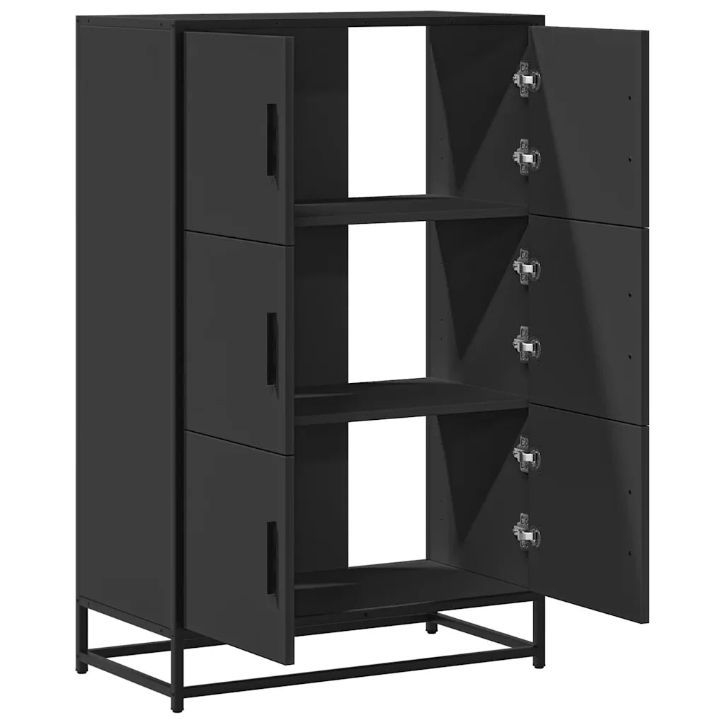 vidaXL Credenza Nera 68x35x106,5 cm Legno Multistrato Metallo