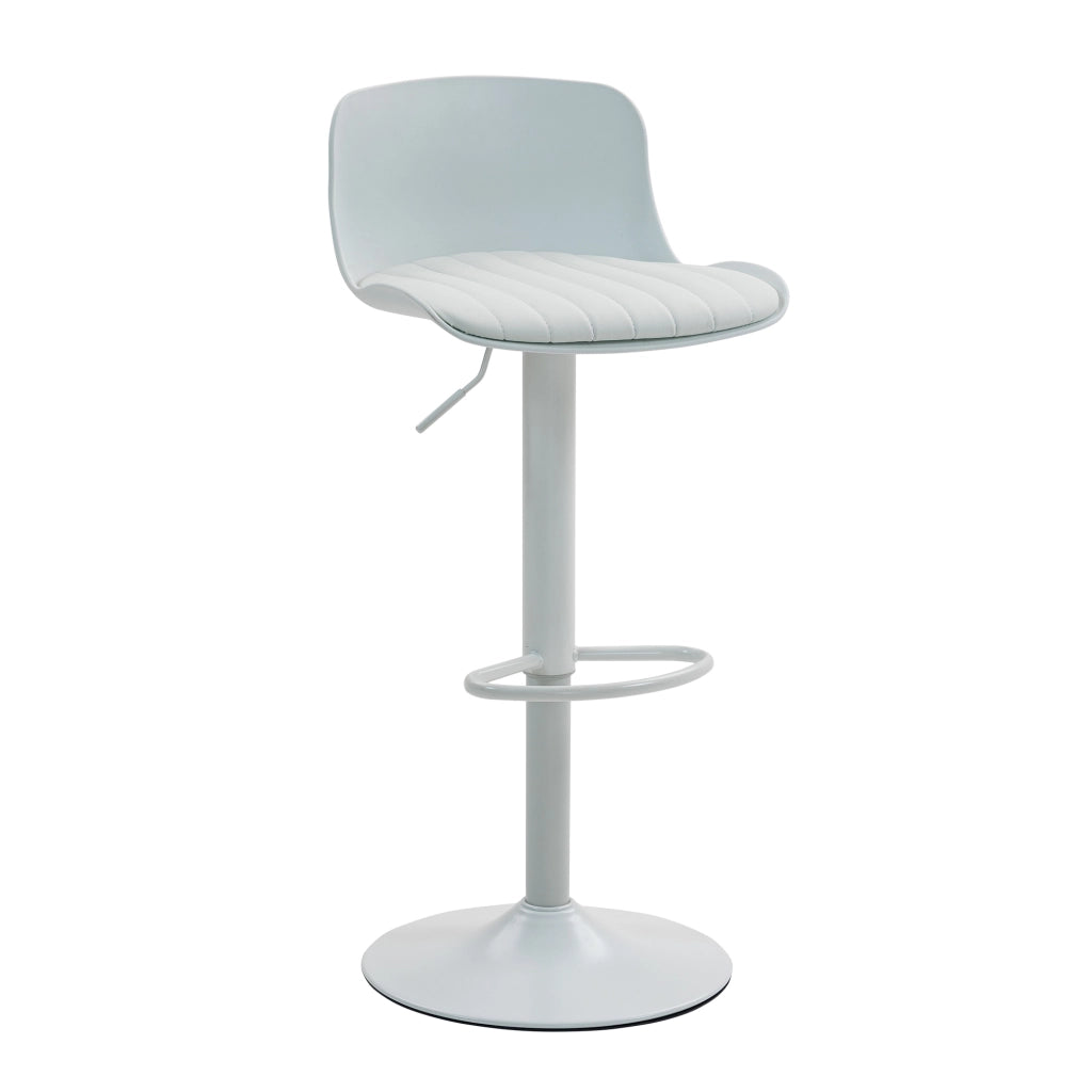 Sgabello da bar girevole con schienale ergonomico e altezza regolabile, struttura in metallo per cucina, bianco