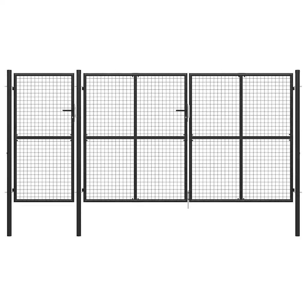 Cancello per Giardino in Acciaio 400x150 cm Antracite