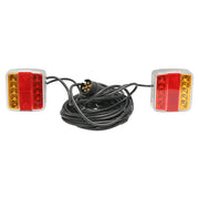 Set di luci LED magnetiche per rimorchio, spina a 7 poli, cavo da 2,5 m tra le luci posteriori, cavo spina da 7,5 m 12 V Breckner Germany