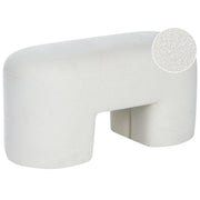 Panchina Bianco Boucle da salotto o camera da letto con gambe larghe in stile moderno