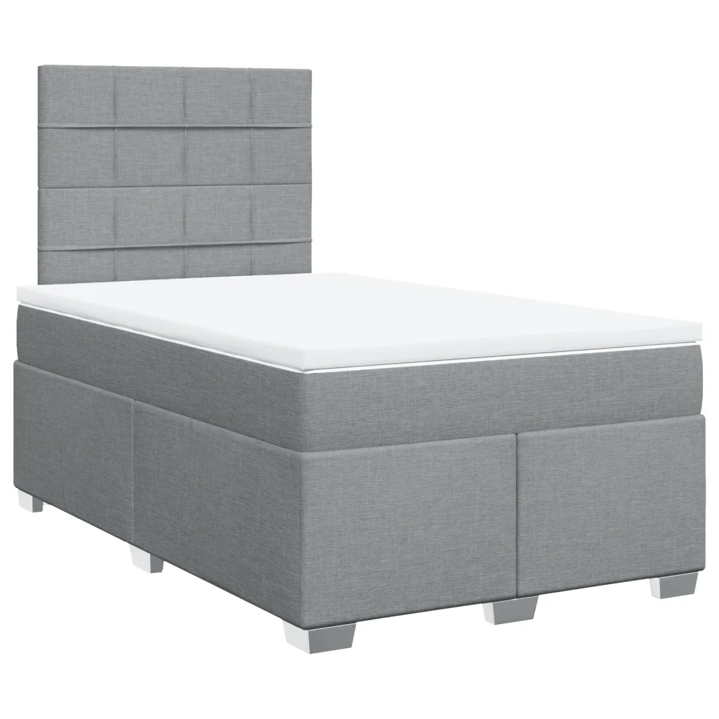 Giroletto a Molle con Materasso Grigio Chiaro 120x190cm Tessuto 3290427