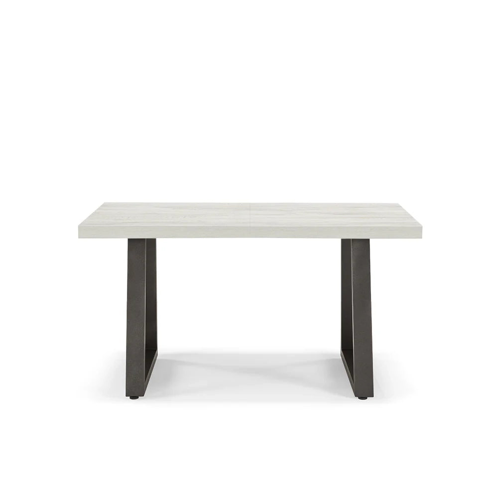 Tavolo da pranzo allungabile Quercia Bianco 145x85 MADE IN ITALY modello GOYA fino a 195 CM per sala da pranzo, cucina e soggiorno, design moderno con top in melaminico