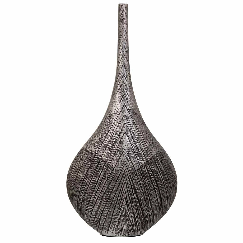 Vaso in poliresina argento 23,5x13,5x48,5h