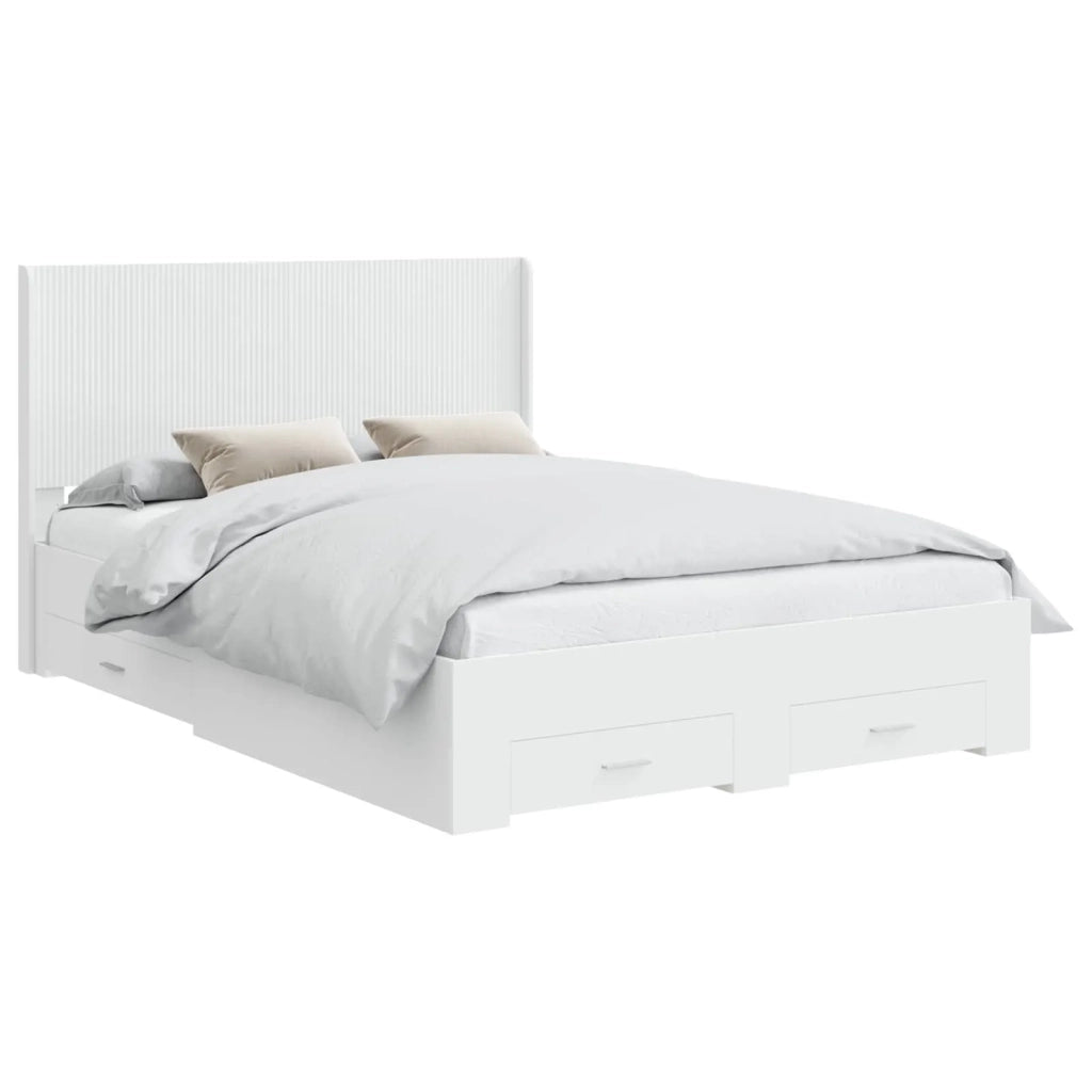 Struttura del letto con stoccaggio e testata Bianco 3414109