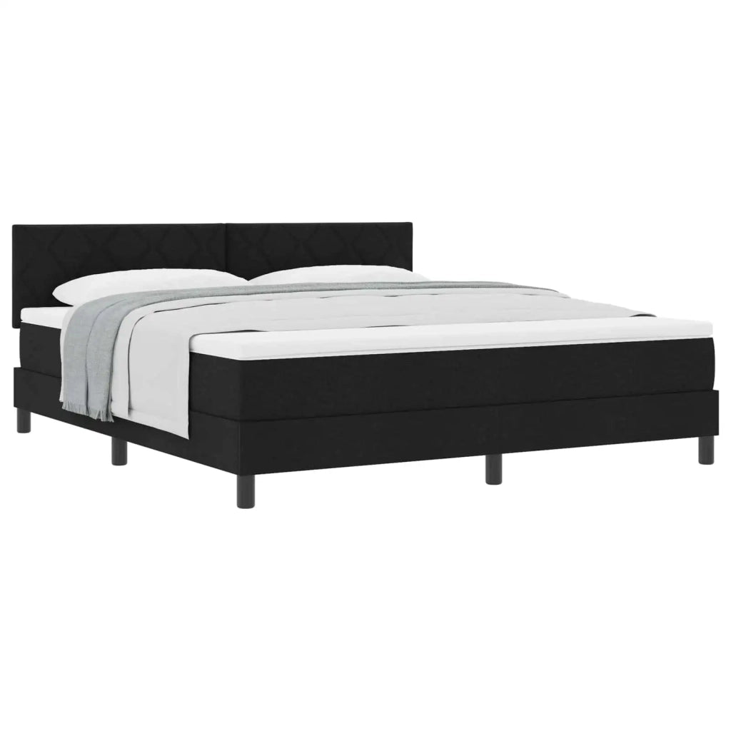 Letto a molle con materasso Nero 180 x 200 cm Tessuto 3338785