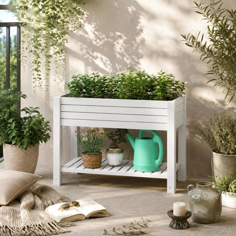 Raised Bed White 110x45x79 Cm Polypropylene