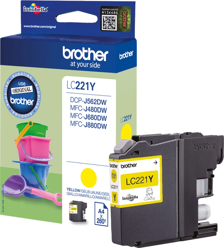 Brother LC-221 cartuccia d'inchiostro 4 pz Originale Resa standard Nero, Ciano, Magenta, Giallo