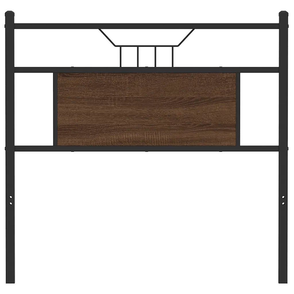 Testiera di Ricambio Rovere Marrone 80 cm in Legno Multistrato e Acciaio 4106868