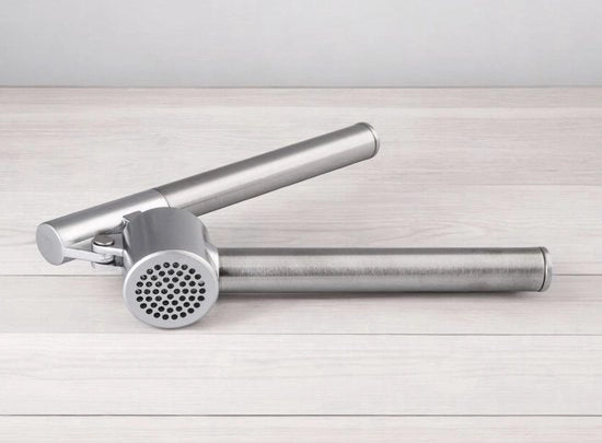 Foglia di Ail, Acciaio Inossidabile, Foglia di Ail con Manico, manuale, robusto, utile aiuto in cucina, pratica Raspante per Foglia di Ail, Foglia di Ail a Mano, colore Argentato