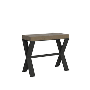 Consolle Allungabile 90-300x40x77 cm Xenia Tortora Telaio Antracite