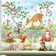 Decorazione per finestre animali boschi cervi volpi uccelli decorazione per finestre lente estate decorazione per finestre sicura antibottura decorazione per finestre doppia faccia lente estate
