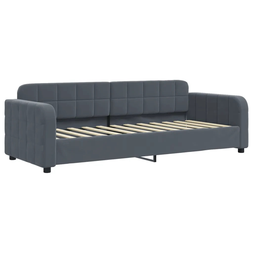 Letto singolo | Letto per adulti | Letto da Giorno Grigio Scuro 80x200 cm in Velluto