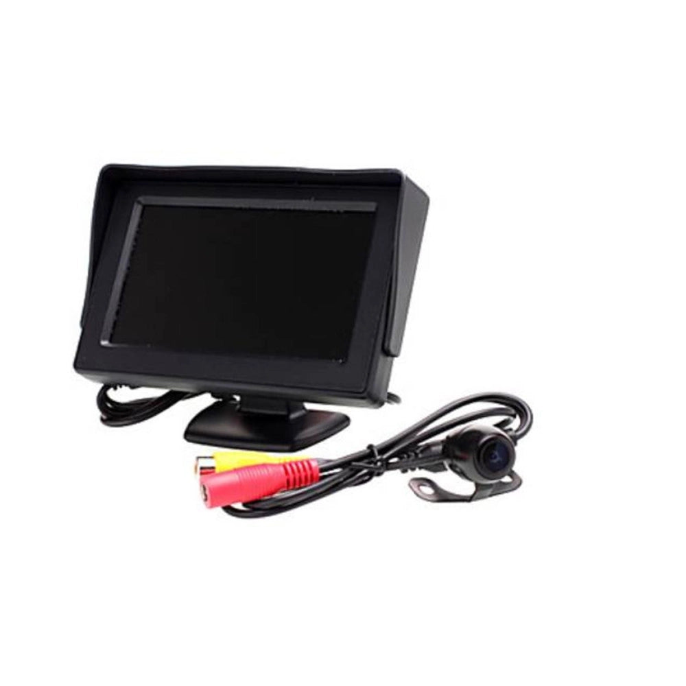 Trade Shop - Kit Monitor Lcd Tft 4.3 Video Auto Camper Con Telecamera Retromarcia Parcheggio -