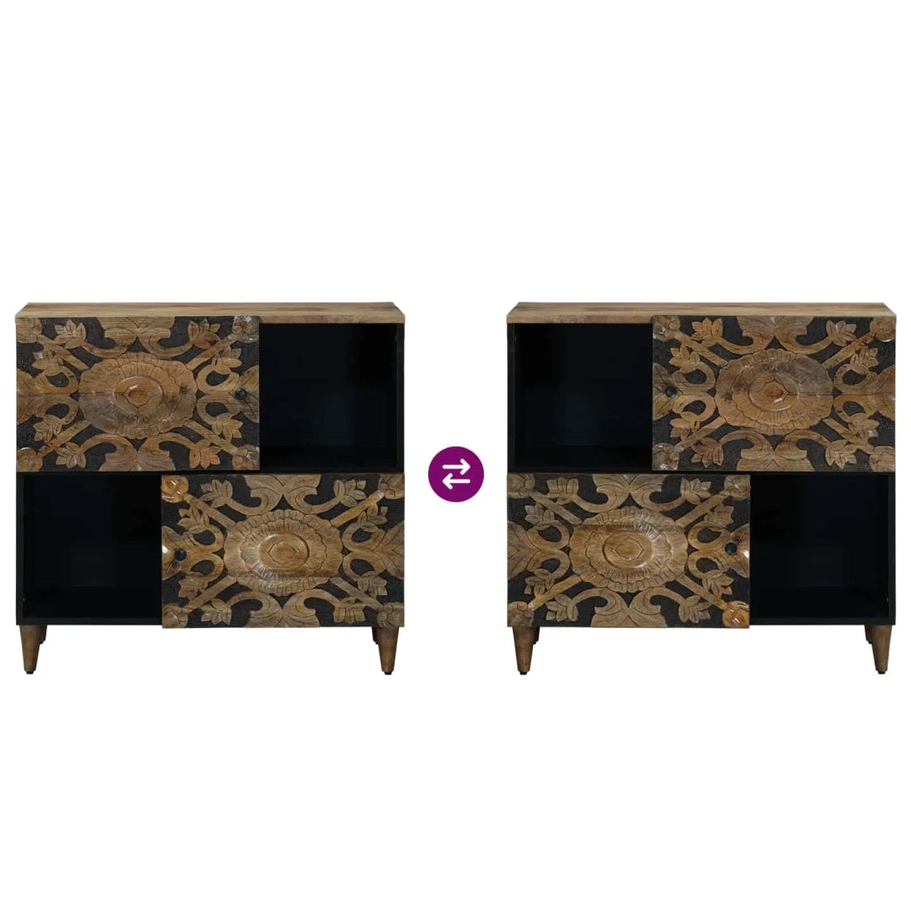 Credenza Marrone 80 x 33,5 x 75 cm Legno di mango massello