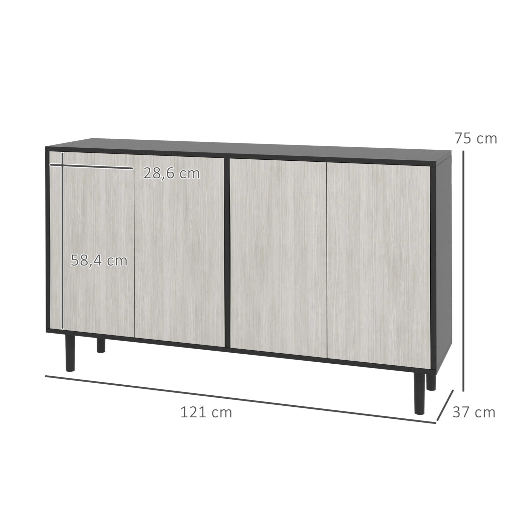 Tavolo da pranzo ¨C Zephmum ¨C Nero e grigio, legno effetto, 121x37x75 cm