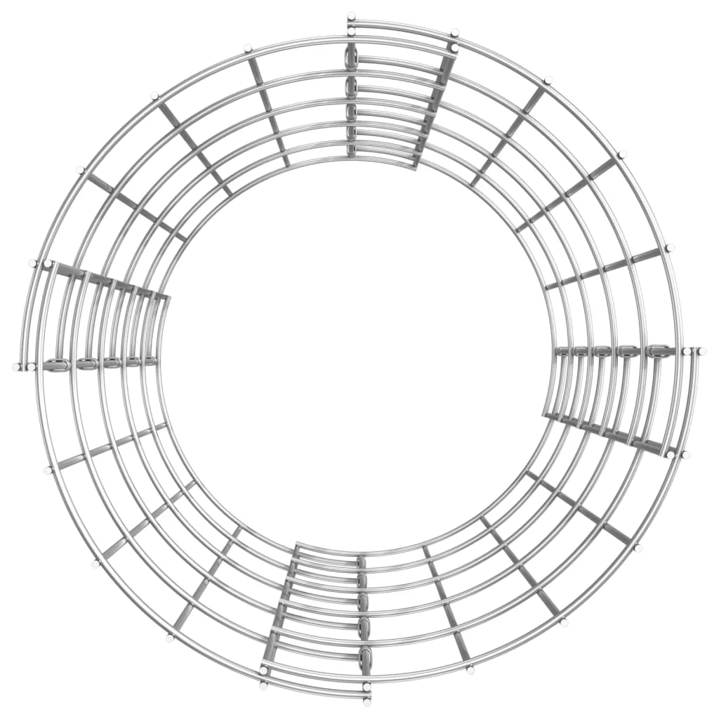Gabbione rialzato circolare 3 pezzi acciaio zincato Ø30 x 50 cm argento 02_0039900