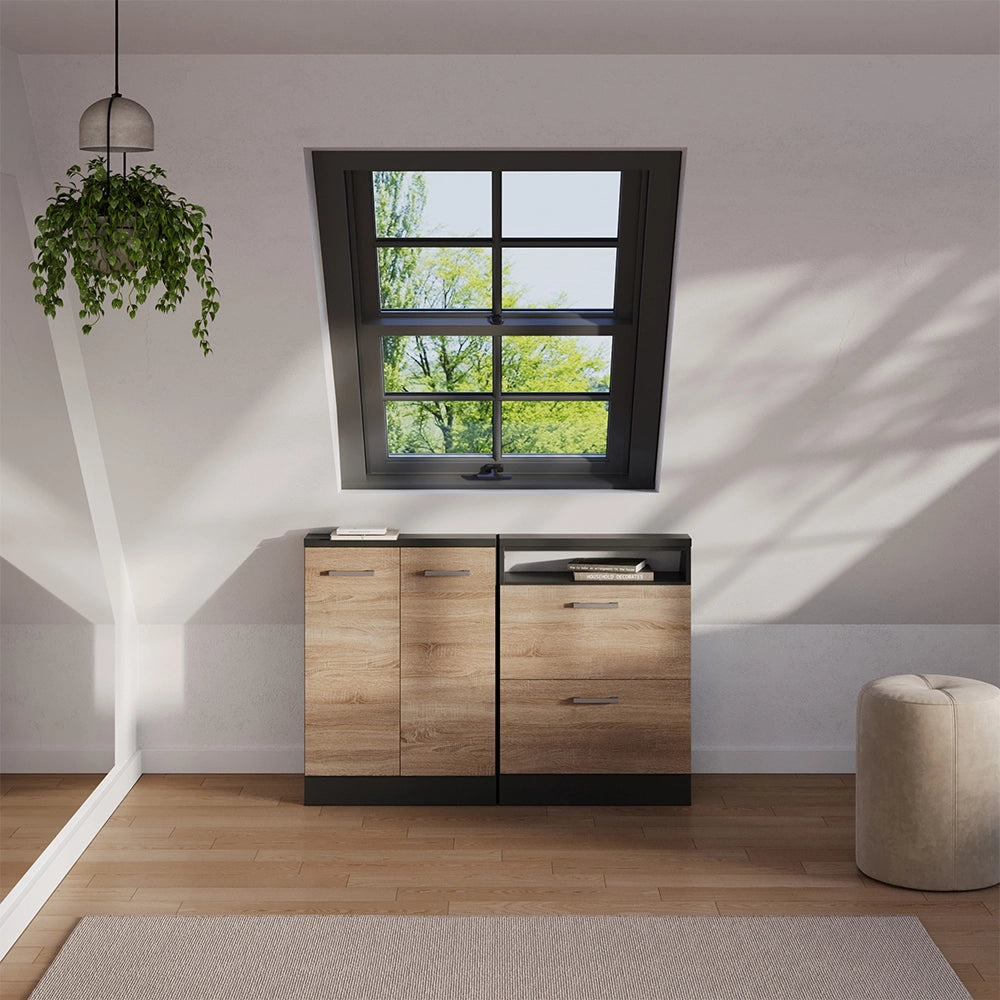 Mobile sottotetto Rion Sonoma/Antracite con 2 cassetti Vicco