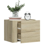 Comodino a Muro-Tavolino da notte sospeso Rovere Sonoma 45x30x35 cm 241772