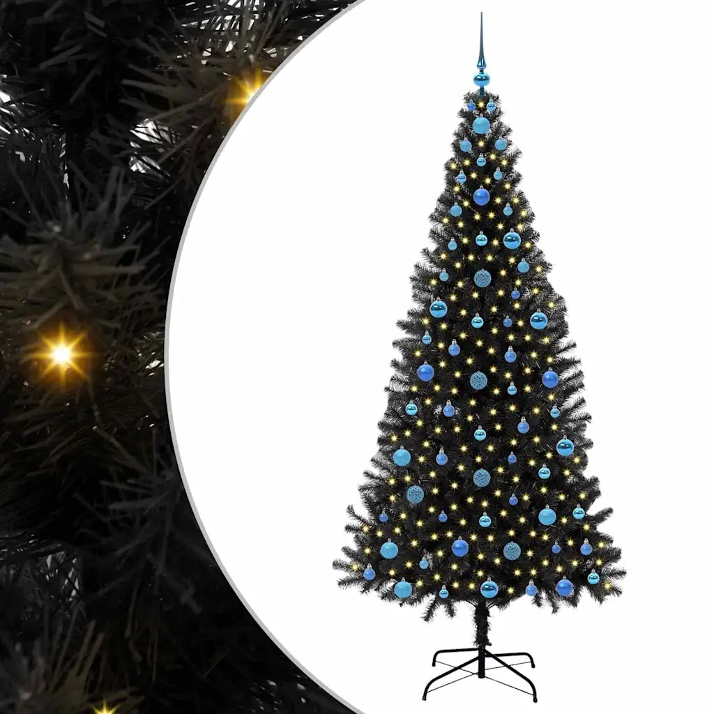 Albero di Natale con 300 LED con supporto Nero 210 cm PVC 3396494
