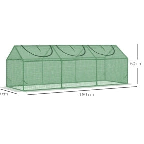 Mini serra da giardino in acciaio 180 x 60 x 60 cm