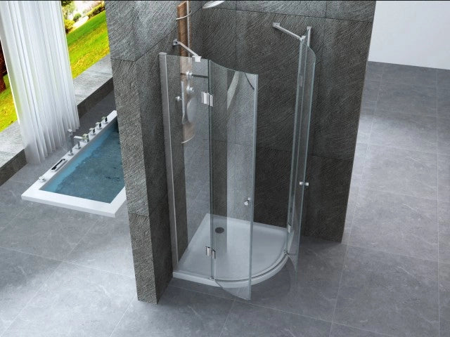 Box doccia semicircolare, due ante battente cristallo 8mm Pura 90x90 cm