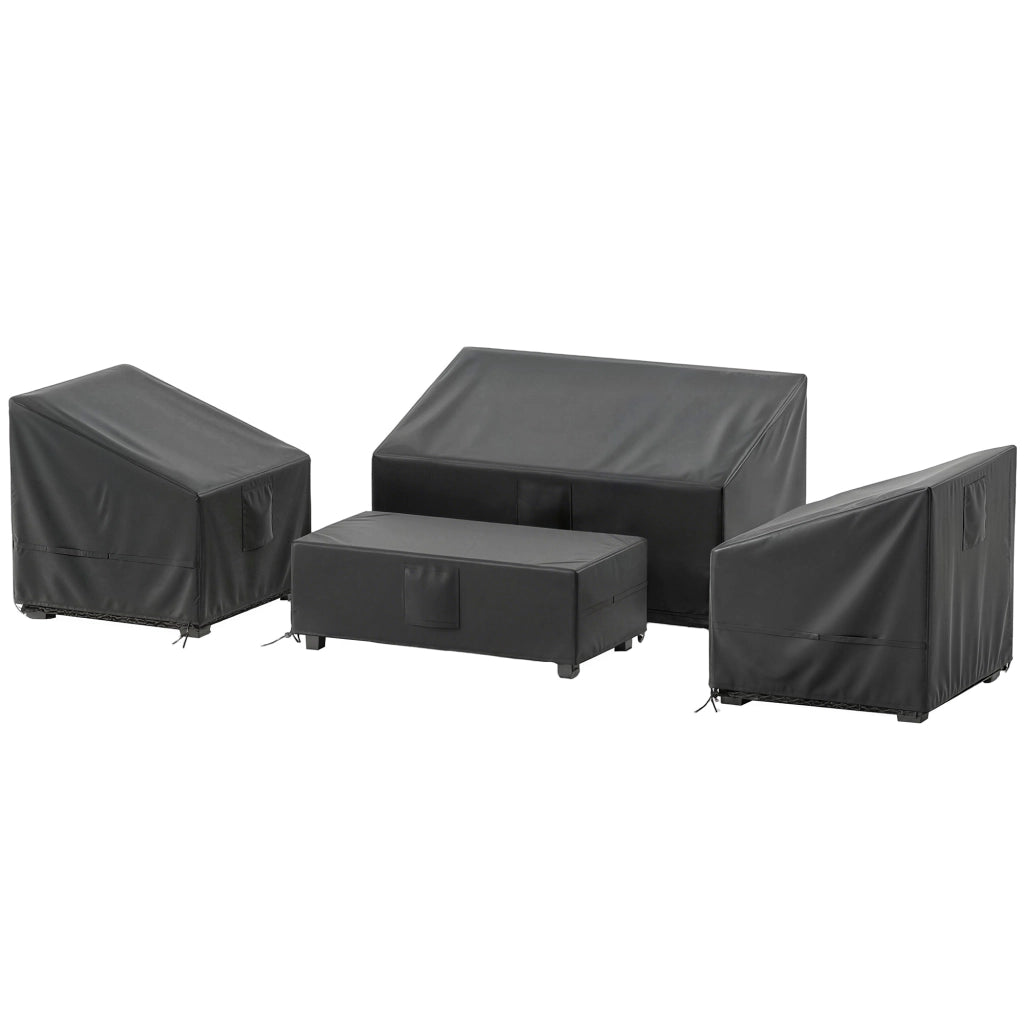 Coperture per Mobili da Giardino 4 Pezzi ¨C Zephmum ¨C Nero