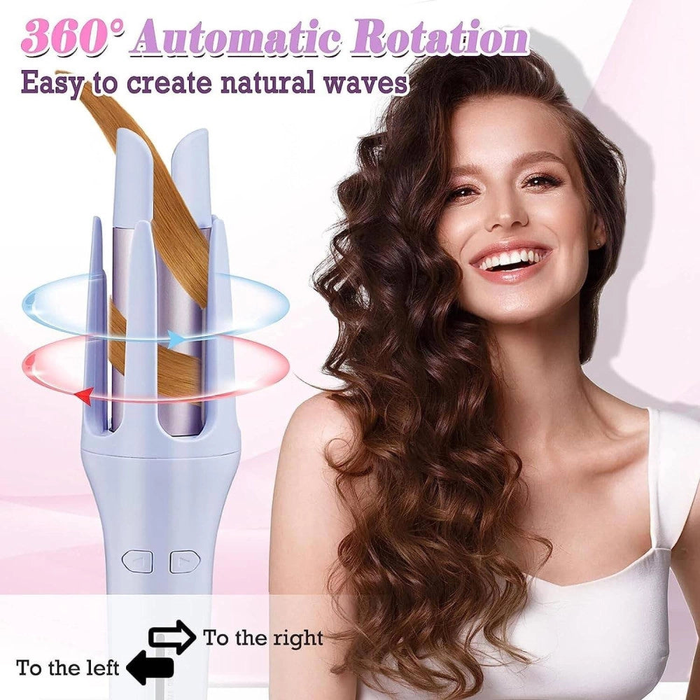 Trade Shop - Ferro Arricciacapelli Da 32mm Arriccia Capelli Automatico Girevole Rotante 360° -