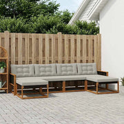 Set di divani da esterno 6 pz Naturale e Grigio Chiaro 3381591