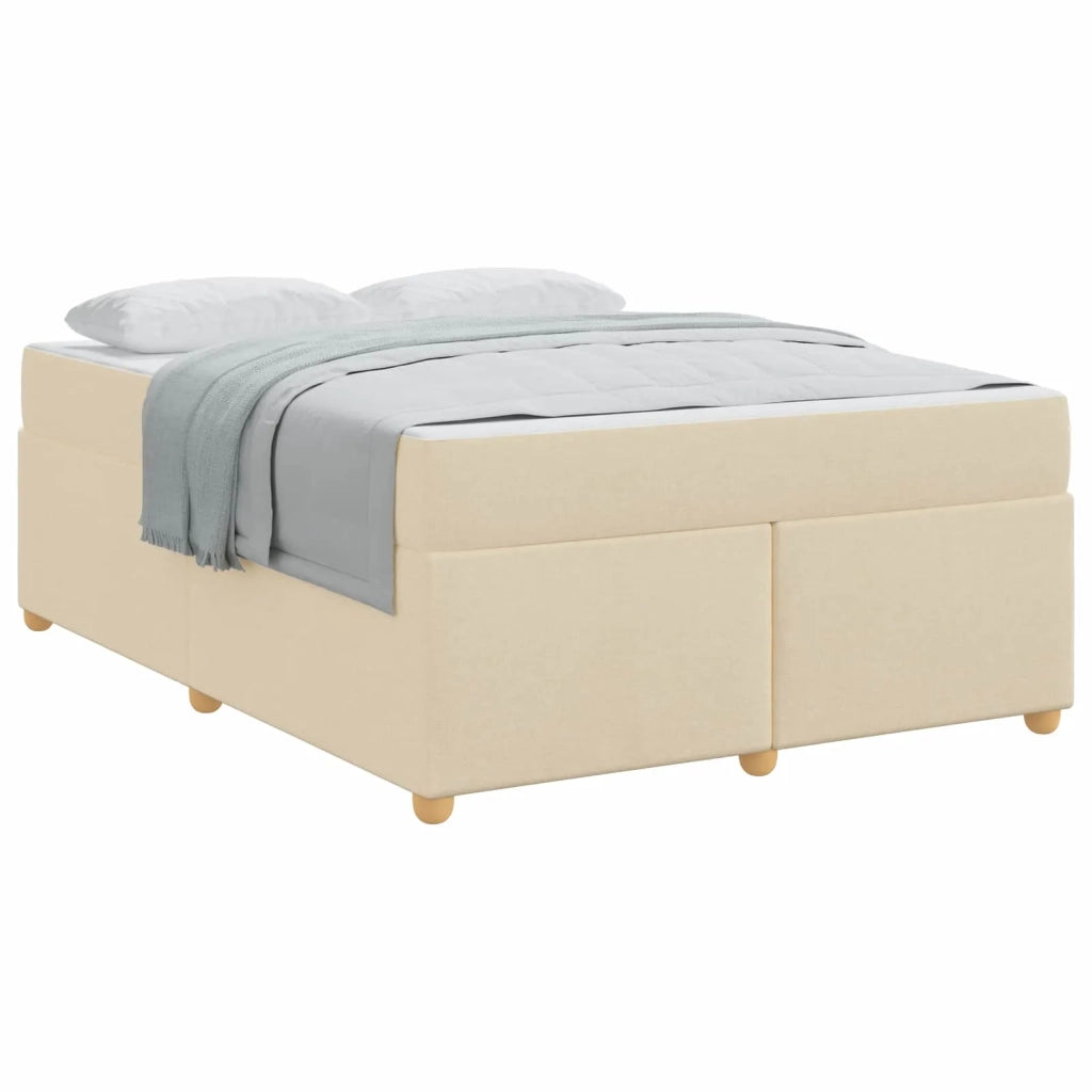 Struttura del letto con materasso Crema 160 x 200 cm Tessuto 3399368